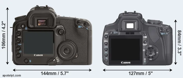 Comparison 30D or XTi rear