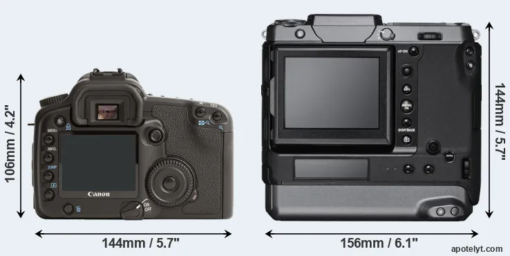 Comparison 30D or GFX 100 rear