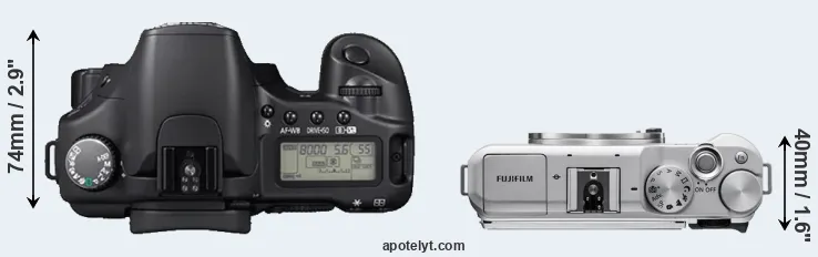 Compare 30D versus X-A5 top