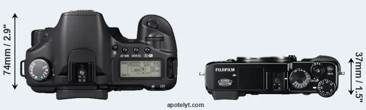 Compare 30D versus X-E2 top