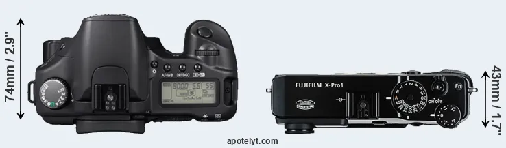 Compare 30D versus X-Pro1 top