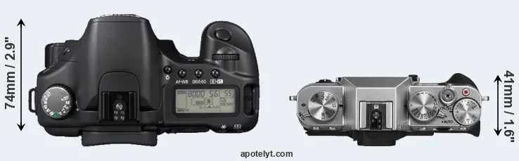 Compare 30D versus X-T10 top