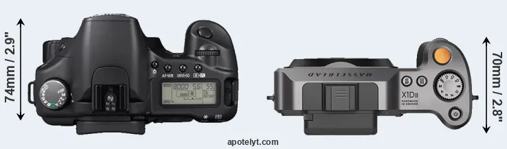 Compare 30D versus X1D II top