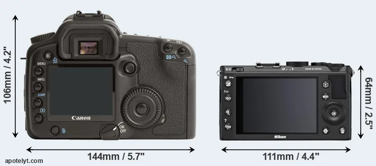 Comparison 30D or Coolpix A rear