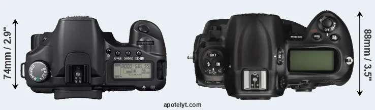 Compare 30D versus D3X top