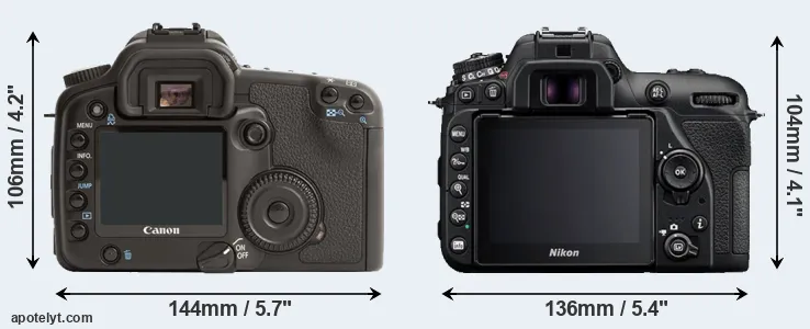Comparison 30D or D7500 rear