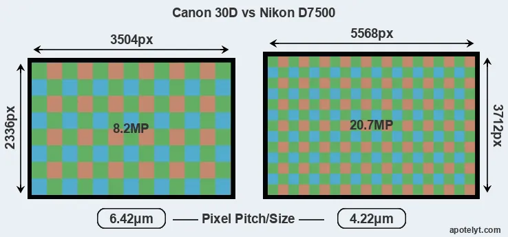 30D versus D7500 MP