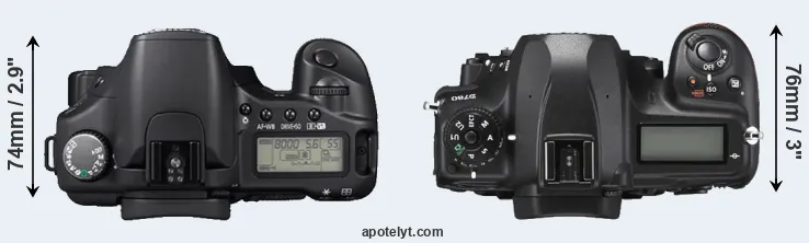 Compare 30D versus D780 top