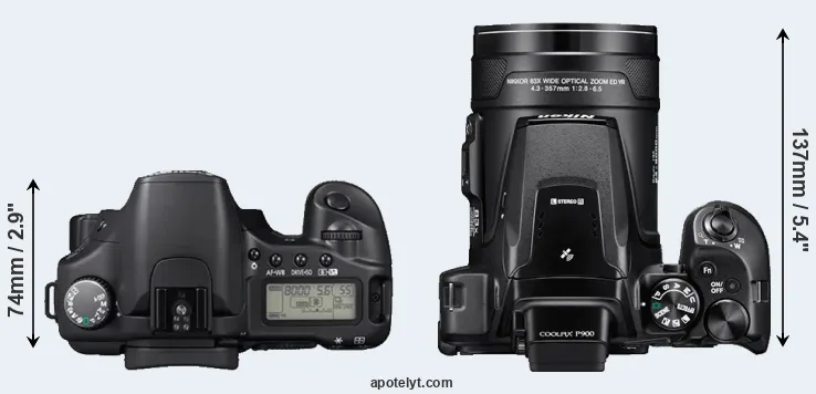 Compare 30D versus P900 top