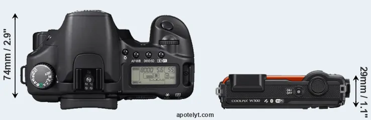 Compare 30D versus W300 top