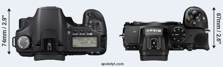 Compare 30D versus Z5 top