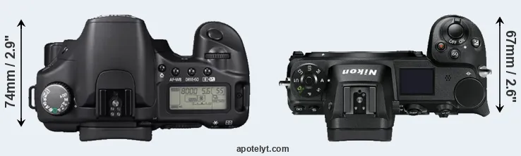 Compare 30D versus Z7 top
