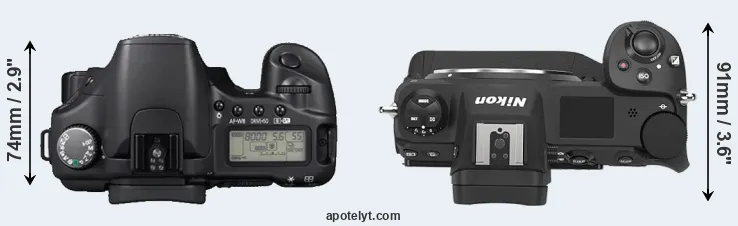 Compare 30D versus Z9 top