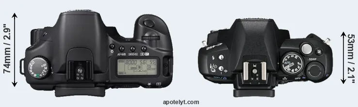 Compare 30D versus E-450 top