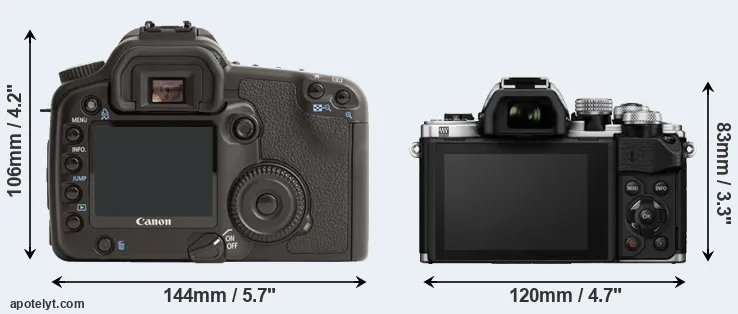 Comparison 30D or E-M10 II rear