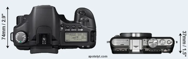Compare 30D versus E-PL3 top