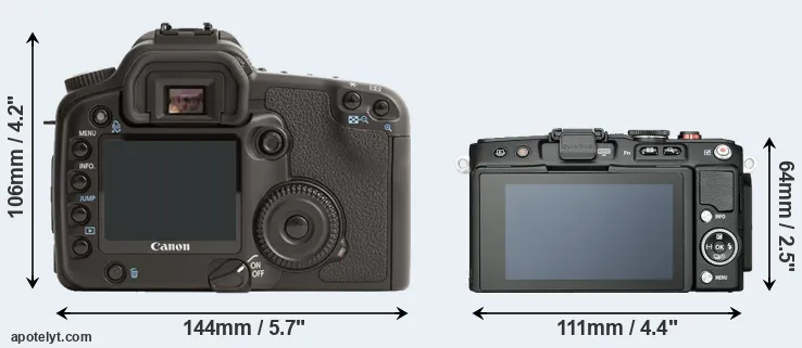 Comparison 30D or E-PL6 rear