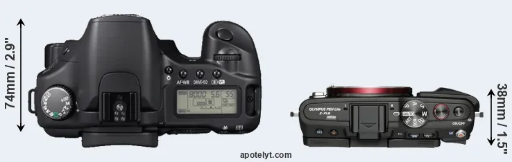 Compare 30D versus E-PL6 top