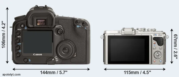 Comparison 30D or E-PL8 rear