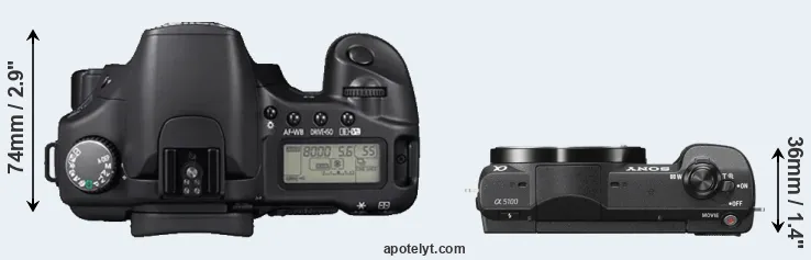 Compare 30D versus A5100 top