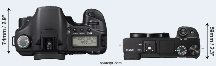 Compare 30D versus A6100 top