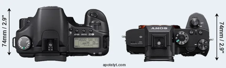 Compare 30D versus A7R III top