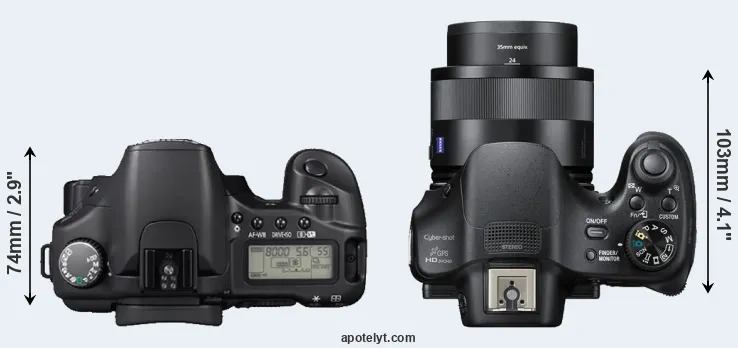 Compare 30D versus HX400V top