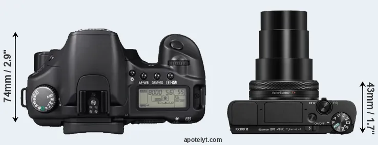 Compare 30D versus RX100 VI top