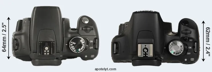 Compare 350D versus 500D top