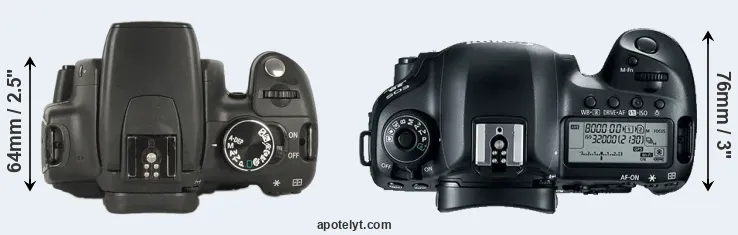 Compare 350D versus 5D Mark IV top