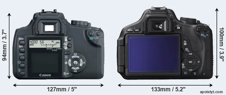 Comparison 350D or 600D rear