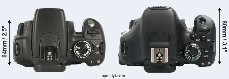 Compare 350D versus 600D top
