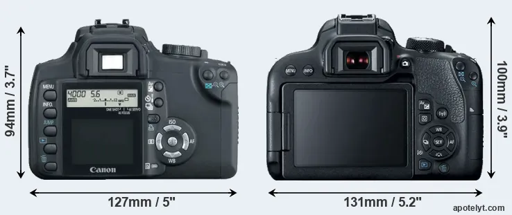 Comparison 350D or 800D rear