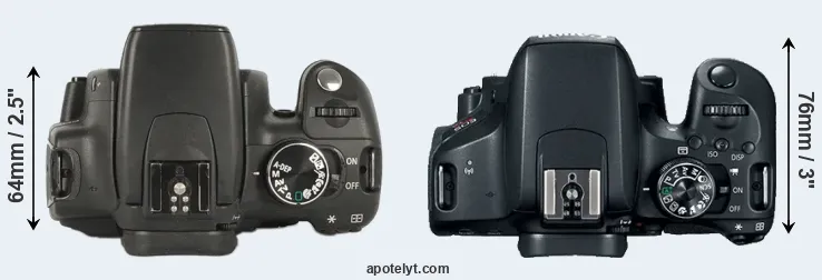 Compare 350D versus 800D top