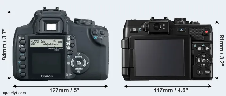 Comparison 350D or G1X rear