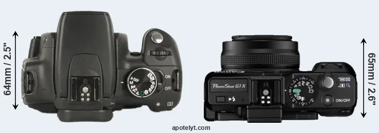 Compare 350D versus G1X top