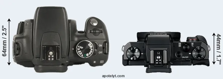 Compare 350D versus G5X top