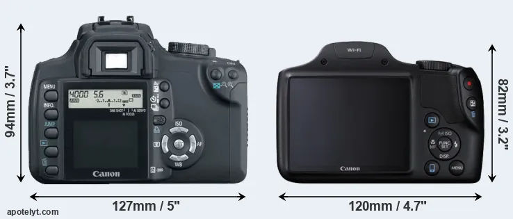 Comparison 350D or SX530 rear