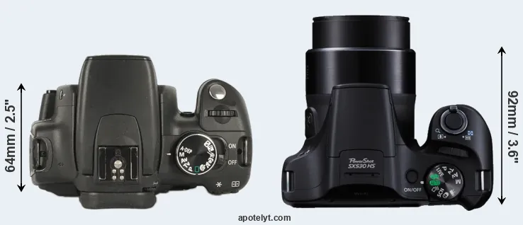 Compare 350D versus SX530 top