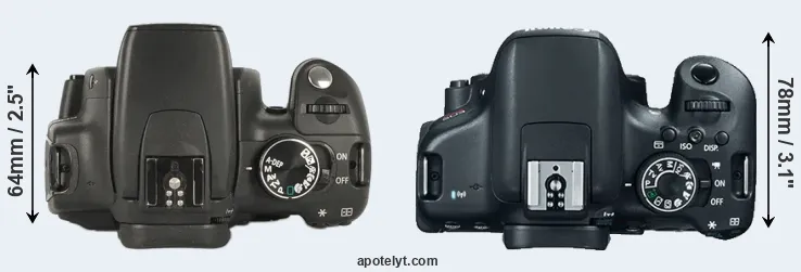 Compare 350D versus T6i top