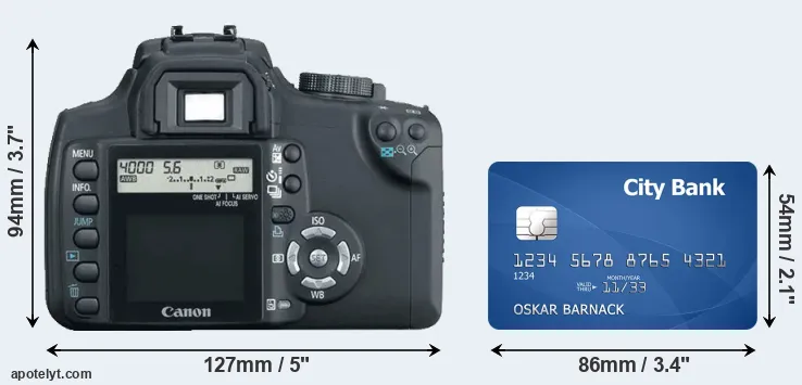350D and credit card rear side