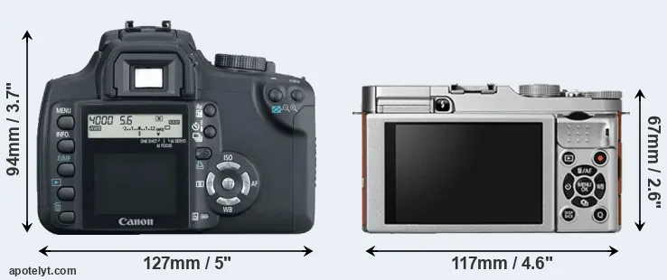 Comparison 350D or X-A2 rear