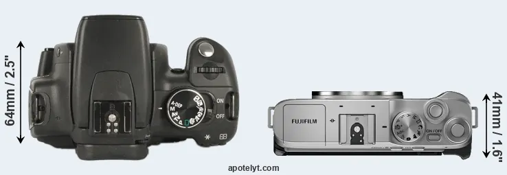 Compare 350D versus X-A7 top