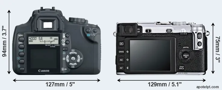 Comparison 350D or X-E1 rear