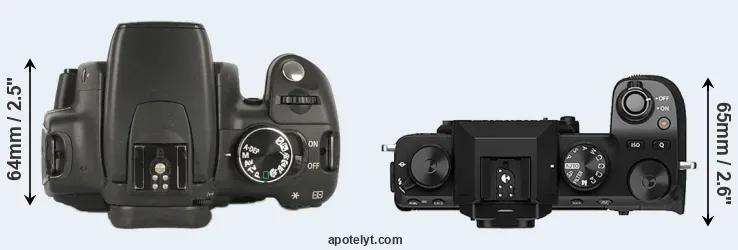 Compare 350D versus X-S10 top