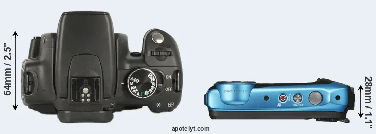 Compare 350D versus XP140 top