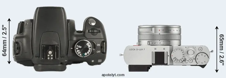 Compare 350D versus D-LUX 7 top