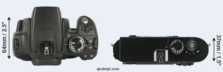 Compare 350D versus M9 top