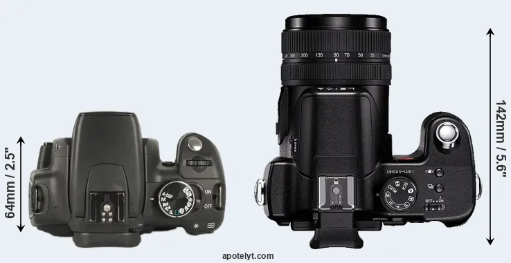 Compare 350D versus V-LUX 1 top