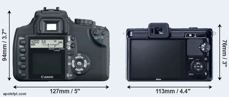 Comparison 350D or V1 rear
